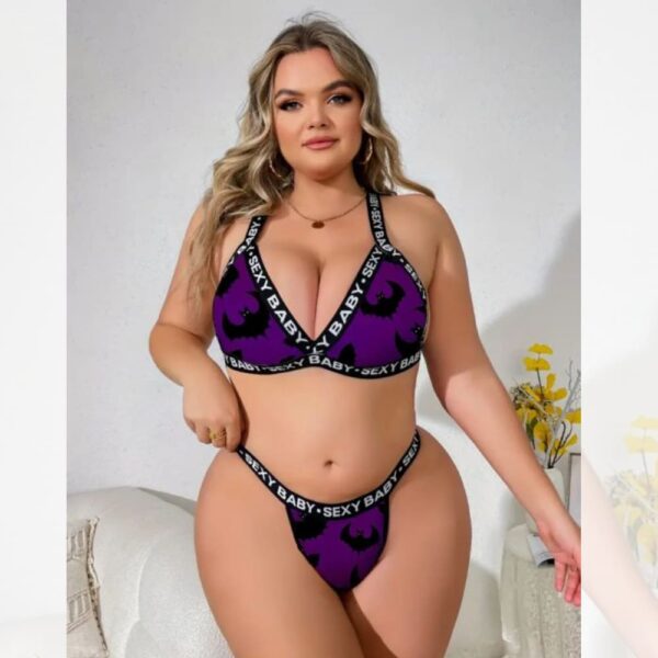 Conjunto Lencería Sexy Plus Size con Tirantes Estampados