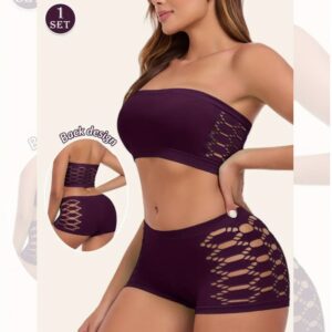 Conjunto Sexy Strapless y Short con Aberturas