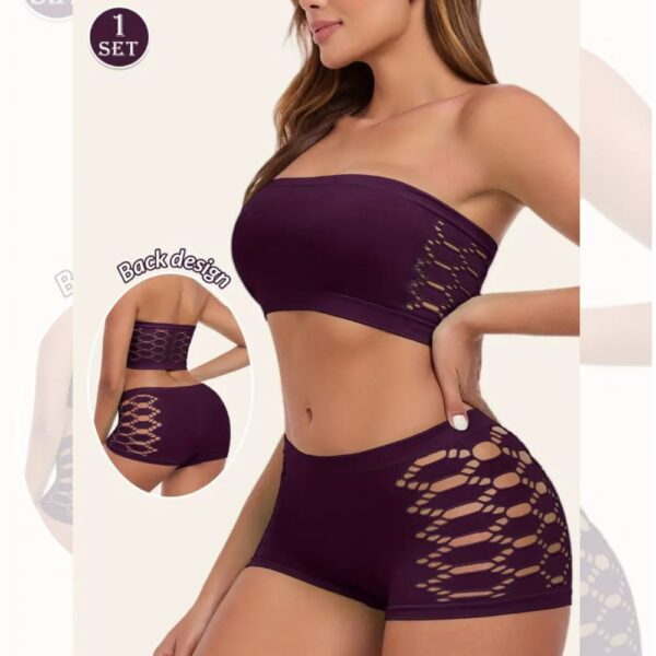 Conjunto Sexy Strapless y Short con Aberturas