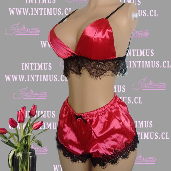 Pijama babydoll Sex Satín Rojo Mujer