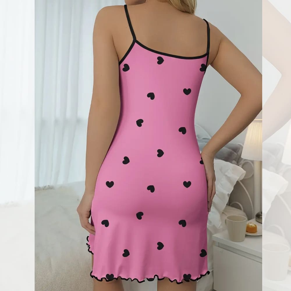 Camisón de Dormir Suave Rosa Estampado - Imagen 2