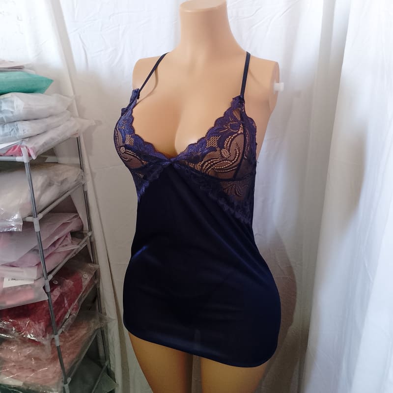 Camisón Sexy Satinado Más Tanga Hilo - Imagen 3