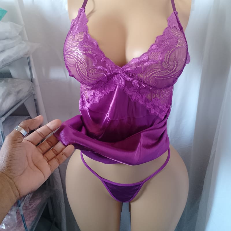 Camisón Sex Mas Tanga Hilo Satinado - Imagen 4