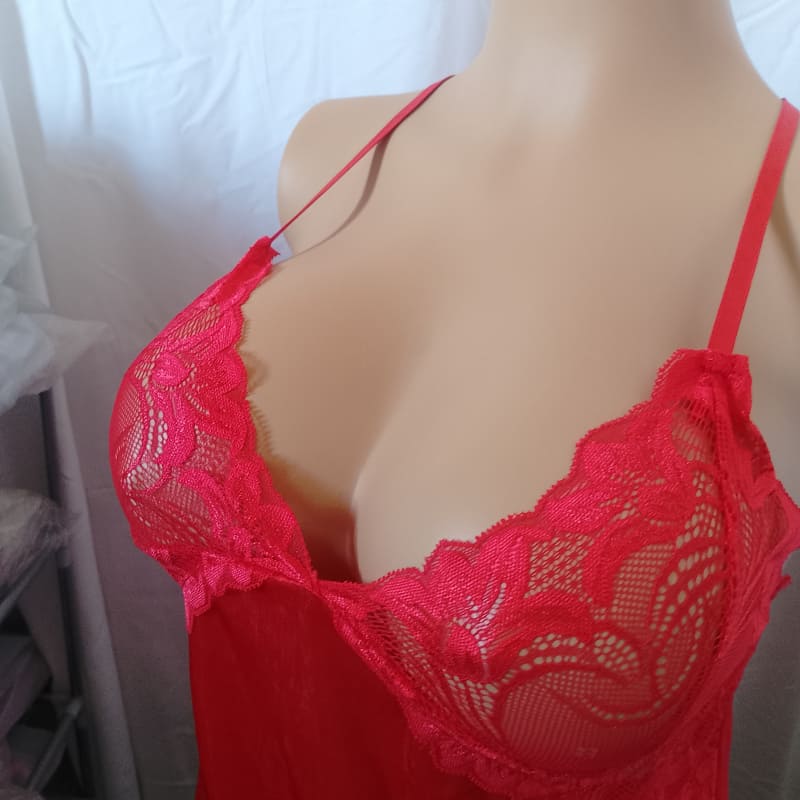 Camisón Sexy Satinado + Tanga Hilo - Imagen 4