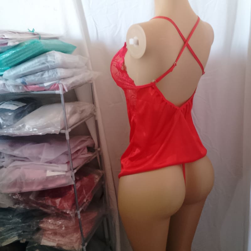 Camisón Sexy Satinado + Tanga Hilo - Imagen 8