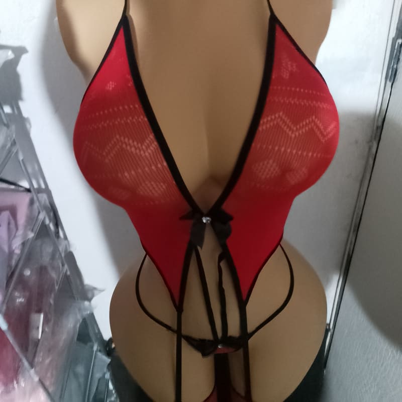 Conjunto Íntimo Femenina Body Tanga y Medias - Imagen 6