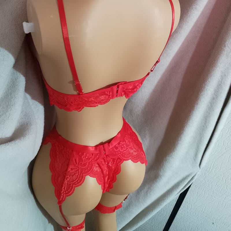 Conjunto de Lencería Sexy Rojo Ajustable - Imagen 9
